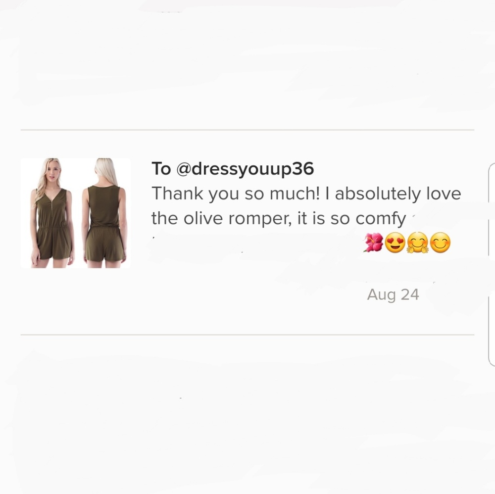 💚Olive Green Tank Zipper Romper - Picture 5 of 5